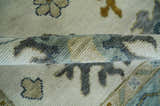 Custom Made Traditional Oushak Ivory and Silver Hand knotted wool Area Rug