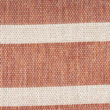 Close-up of the Nourison Positano Terracotta Ivory Area Rug, showing woven texture and striped pattern.