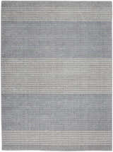 Close-up of the Calvin Klein River Flow Grey rug featuring a horizontal striped pattern in light and dark gray tones.