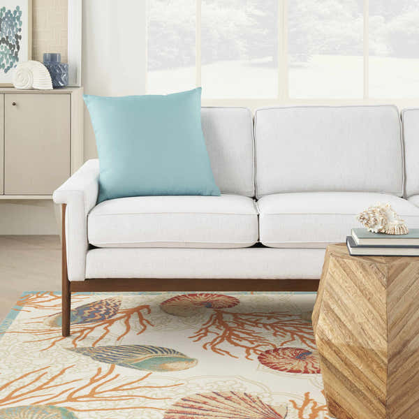 Waverly Waverly Pillows Solid Rvs Wash Ind/O Turquoise Throw Pillow - Clearance