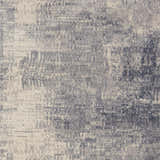 Close-up of the Nourison Rustic Textures Blue Ivory area rug, showcasing its distressed, mid-century modern design.