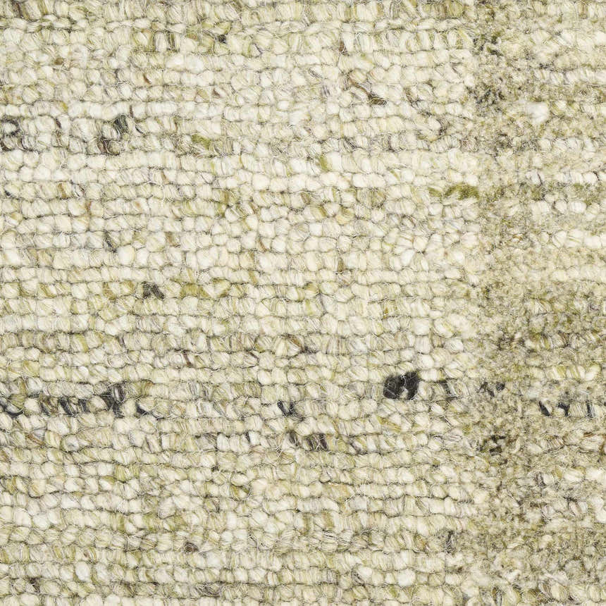 Close-up of the Calvin Klein CK082 Ridge Sage Ivory rug showing its wool texture and farmhouse style.