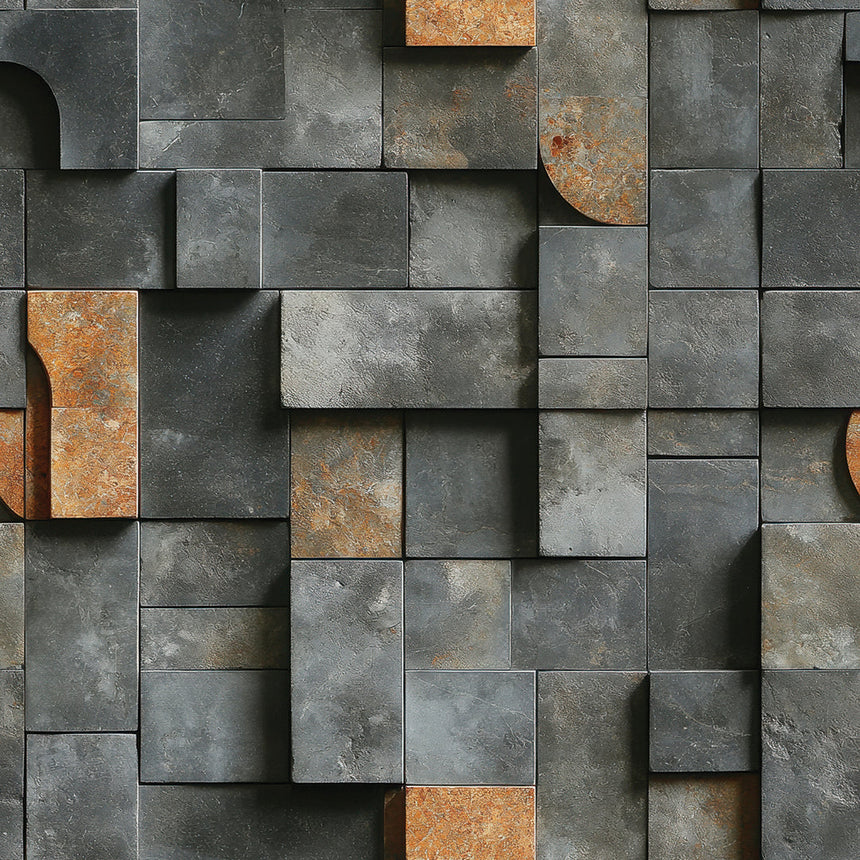 Urban Slate & Copper Geo-Block
