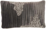 Mina Victory Sofia Beaded Pleated Velve Charcoal Pewter Indoor Throw Pillow - Clearance