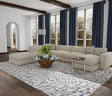 Feizy Belfort Transitional Medallion - Ivory/Blue Area Rug - Clearance