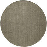Close-up of the round Nourison Tulum Olive Outdoor Area Rug featuring a subtle concentric pattern and durable pile.