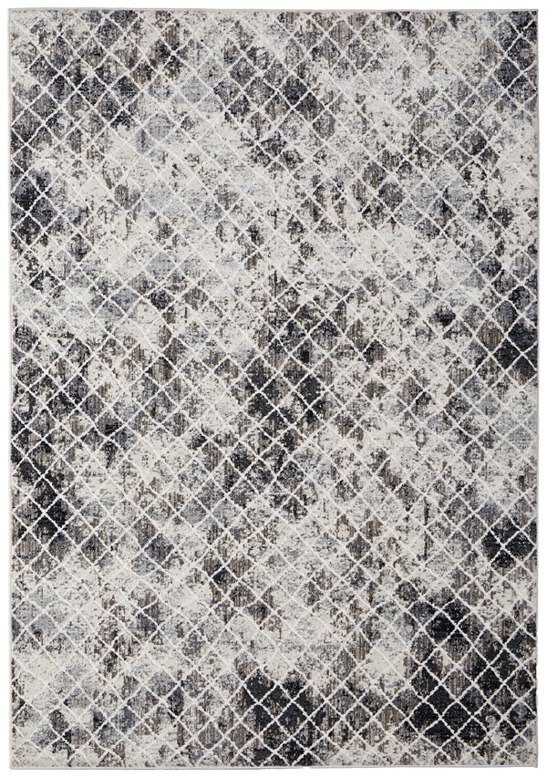 Feizy Kano Transitional Diamond - Ivory/Gray/Taupe Area Rug