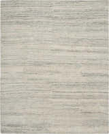 Close-up of the Calvin Klein Agadir Silver Shag Rug, showing its wool texture and subtle gray horizontal lines.