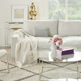 Mina Victory Sofia Fully Beaded Pearls Ivory/Silver Indoor Throw Pillow