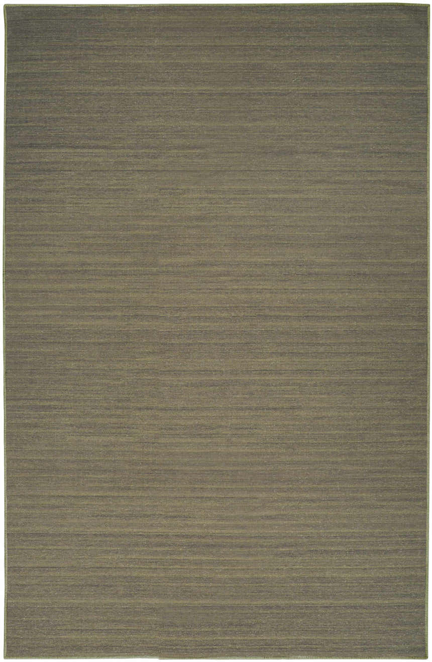 Close-up of the Nourison Essentials Green Modern Indoor Washable Area Rug. Features a subtle horizontal stripe pattern.