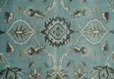 8x10 and 9x12 Antique Hand Knotted Blue and Ivory Traditional Vintage Persian Oushak Wool Rug | TRDCP998912