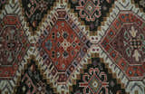 Hand Knotted Rust, Ivory and Black Traditional Antique Multi Size Wool Area Rug