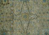 Hand Knotted Beige, Ivory and Gray Traditional Oushak Custom Made Wool Area Rug