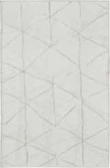 Close-up of the Nourison Key Largo Blue rug, featuring a geometric pattern and light blue color. Contemporary style.