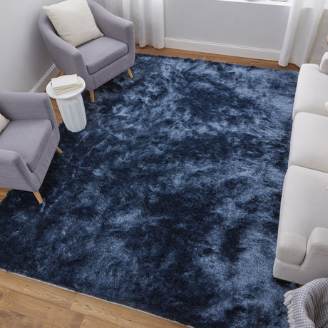 Feizy Indochine Modern Solid - Blue/Black Area Rug