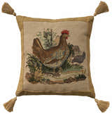 Mina Victory Vintage Pillow Hen Beige Indoor Throw Pillow