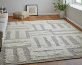 Feizy Ashby Transitional Geometric - Gray/Ivory Area Rug