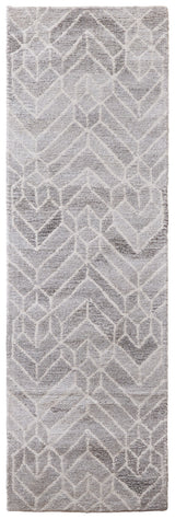 Feizy Asher Transitional Geometric - Taupe/Gray/Ivory Area Rug - Clearance