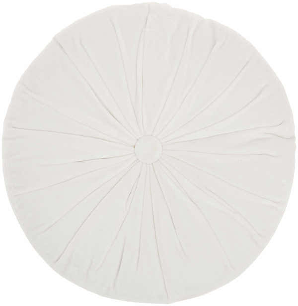 Mina Victory Sofia Ruched Velvet Cream Indoor Throw Pillow - Clearance