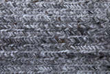 Close-up of the hand-knotted Feizy Finley Gray/Ivory Rug showing texture and color variations. Texture