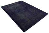 8.4x11.5 Overdyed Royal Dark Purple Hand Knotted Traditional Oushak Wool Area Rug