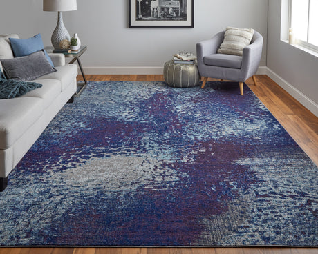 Feizy Edgemont Modern Abstract - Blue/Purple/Ivory Area Rug - Clearance