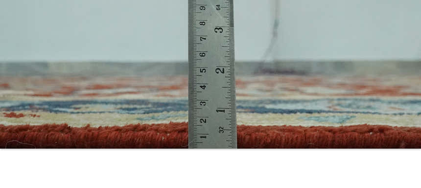 Floral Brown, Blue and Beige Hand Knotted Oriental Oushak Multi Size wool Area Rug