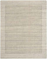 Close-up of the Calvin Klein CK082 Ridge Rug. Farmhouse style, grey and ivory wool rug with subtle horizontal texture.