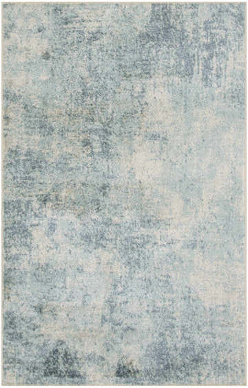 Close up of the Nourison Astra Blue Ivory Rug, showing abstract pattern and soft texture.
