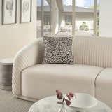 Mina Victory Sofia Jaquard Leopard Velv Black Indoor Throw Pillow