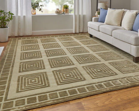 Feizy Channels Modern Geometric - Green Area Rug - Clearance