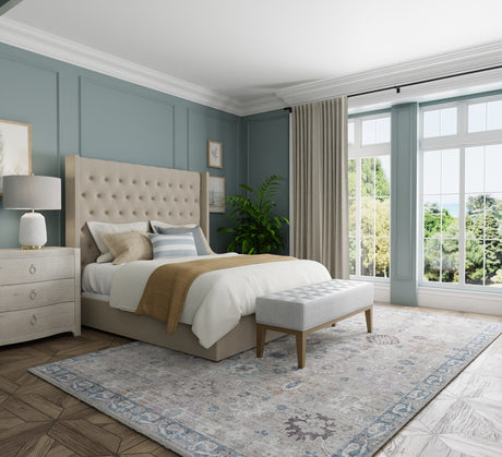 Feizy Dartmouth Transitional Floral & Botanical - Gray/Blue/Taupe Area Rug