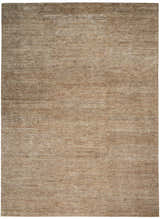 Close-up of the Calvin Klein Mesa Amber Rug. Mustard color, handmade with a subtle horizontal stripe texture.