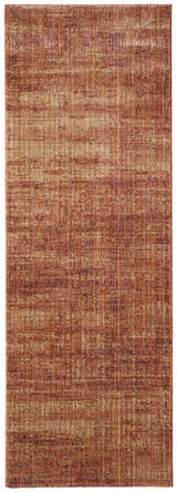 Close-up of Feizy Deja Modern Solid Area Rug in brown, red, and tan. Casual style with a subtle woven texture. Design-Runner