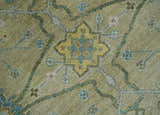 Hand Knotted Beige and Ivory Floral Traditional Traditional Oushak Multi Size Wool Area Rug