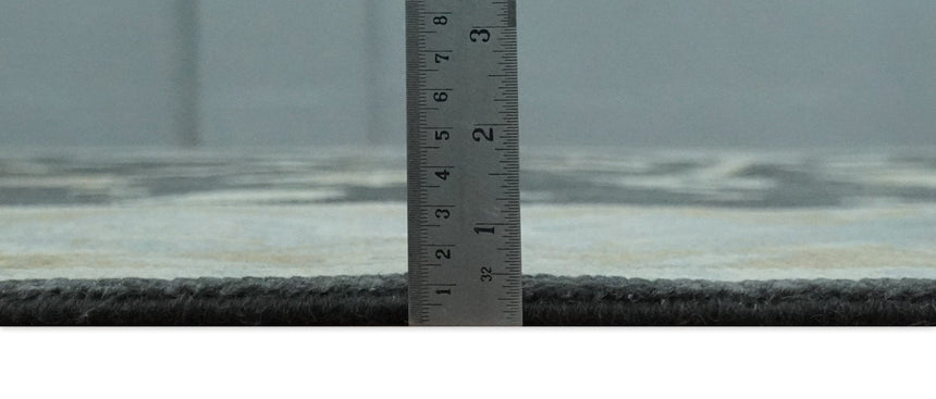 8x10, 9x12, 10x14 and 12x15 Hand Knotted Black, Beige and Silver Traditional Oushak Wool Rug