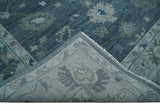 Hand Knotted Gray and Silver Traditional Multi Size Oushak Wool Rug