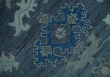 Hand Knotted Gray and Silver Traditional Multi Size Oushak Wool Rug