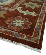 Hand Knotted Rust and Beige Traditional Oushak Multi Size Wool Area Rug
