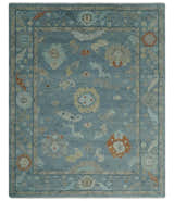 Silver and Beige Hand knotted Traditional Multi Size Oushak Wool Area Rug