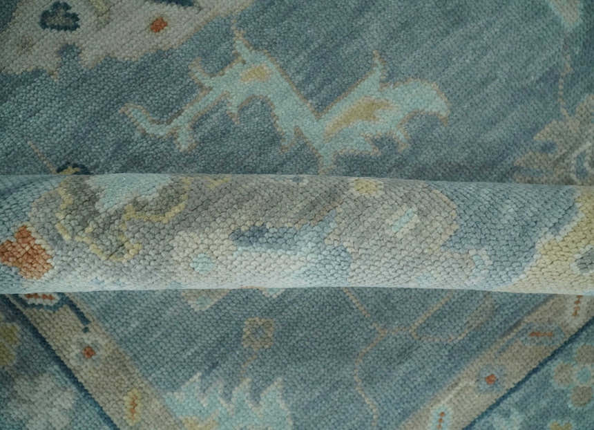 Silver and Beige Hand knotted Traditional Multi Size Oushak Wool Area Rug