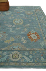 Silver and Beige Hand knotted Traditional Multi Size Oushak Wool Area Rug