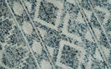 Hand Knotted Blue, Beige and Camel Modern Contemporary Southwestern Tribal Trellis Recycled Silk Area Rug
