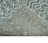 Hand Knotted Blue, Beige and Camel Modern Contemporary Southwestern Tribal Trellis Recycled Silk Area Rug