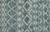 Hand Knotted Blue, Beige and Camel Modern Contemporary Southwestern Tribal Trellis Recycled Silk Area Rug