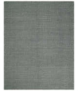 8x10 and 9x12 Flatwoven Dhurrie Modern Checkered Black and Ivory Wool Area Rug, Layering Rug | TRDCP831