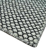 8x10 and 9x12 Flatwoven Dhurrie Modern Checkered Black and Ivory Wool Area Rug, Layering Rug | TRDCP831