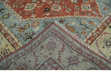 8x10 Antique look Traditional Floral Gray, Rust and Beige Hand knotted wool Area Rug