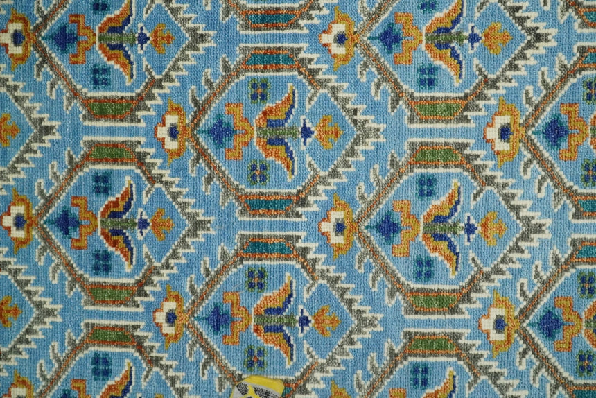 Blue, Brown and Beige Hand Knotted Wool Antique Vintage Style Multi size wool Area Rug