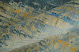 8x10 Fine Hand Knotted Beige and Blue Modern Abstract Style Antique Wool and Silk Area Rug | TRDCP630810